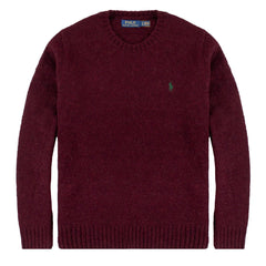 Polo Ralph Lauren Chunky Crew Knit Aged Wine Heather - Parasol Store