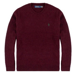 Polo Ralph Lauren Chunky Crew Knit Aged Wine Heather - Parasol Store