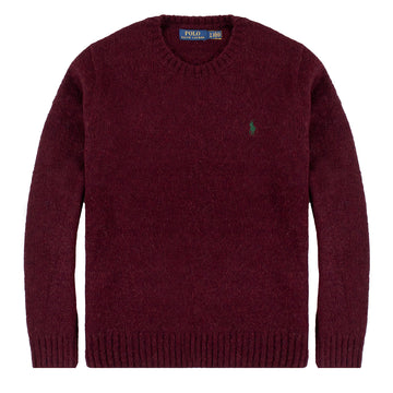 Polo Ralph Lauren Chunky Crew Knit Aged Wine Heather - Parasol Store