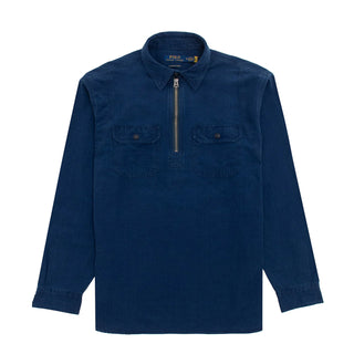 Polo Ralph Lauren Classic Fit Indigo Popover Workshirt Slub Indigo - Parasol Store