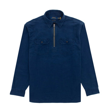 Polo Ralph Lauren Classic Fit Indigo Popover Workshirt Slub Indigo - Parasol Store