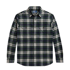 Polo Ralph Lauren Classic Fit Plaid Flannel Workshirt Navy Green Multi