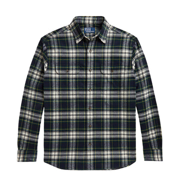 Polo Ralph Lauren Classic Fit Plaid Flannel Workshirt Navy Green Multi