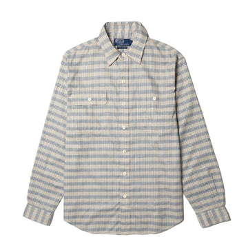 Polo Ralph Lauren Classic Fit Plaid Workshirt Indigo Cream