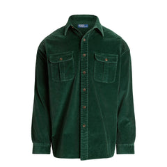 Polo Ralph Lauren Classic Fit Suede-Patch Corduroy Shirt Moss Agate