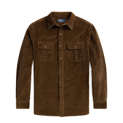 Polo Ralph Lauren Classic Fit Suede-Patch Corduroy Shirt York Brown