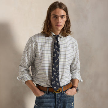 Polo Ralph Lauren Classic Fit Tattersall Twill Shirt Off White Blue Multi