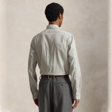 Polo Ralph Lauren Classic Fit Tattersall Twill Shirt Off White Green Multi