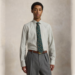 Polo Ralph Lauren Classic Fit Tattersall Twill Shirt Off White Green Multi