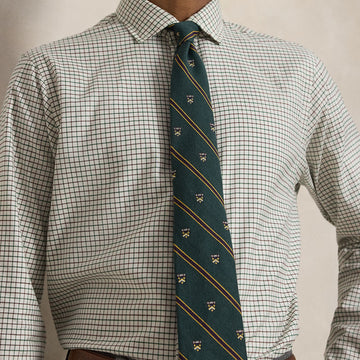 Polo Ralph Lauren Classic Fit Tattersall Twill Shirt Off White Green Multi
