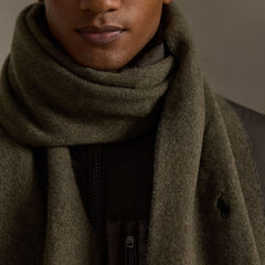 Polo Ralph Lauren Classic Reversible Wool Scarf Ranger Green / Polo Black