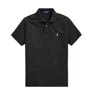 Polo Ralph Lauren The Iconic Mesh Polo Shirt Black Marl Heather - Parasol Store