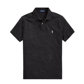Polo Ralph Lauren The Iconic Mesh Polo Shirt Black Marl Heather - Parasol Store