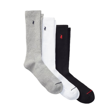 Polo Ralph Lauren Classic Sport Sock 3 Pack Grey / Black / White - Parasol Store
