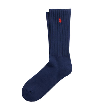 Polo Ralph Lauren Cotton Blend Crew Socks Navy Red PP - Parasol Store