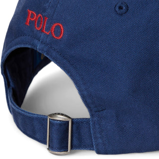 Polo Ralph Lauren Cotton Chino Baseball Cap Newport Navy/Red - Parasol Store