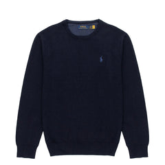 Polo Ralph Lauren Cotton Crewneck Jumper Navy Heather - Parasol Store