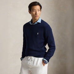Polo Ralph Lauren Cotton Crewneck Sweater Hunter Navy
