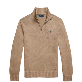 Polo Ralph Lauren Cotton Quarter-Zip Sweater Bronze Melange - Parasol Store