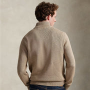 Polo Ralph Lauren Cotton Quarter-Zip Sweater Bronze Melange - Parasol Store
