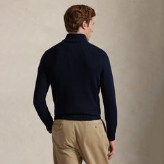 Polo Ralph Lauren Cotton Quarter-Zip Sweater Hunter Navy - Parasol Store