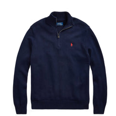 Polo Ralph Lauren Cotton Quarter-Zip Sweater Hunter Navy - Parasol Store