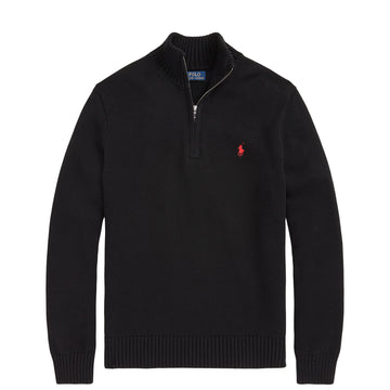 Polo Ralph Lauren Cotton Quarter Zip Mockneck Sweater Polo Black