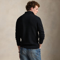 Polo Ralph Lauren Cotton Quarter Zip Mockneck Sweater Polo Black