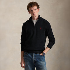 Polo Ralph Lauren Cotton Quarter Zip Mockneck Sweater Polo Black
