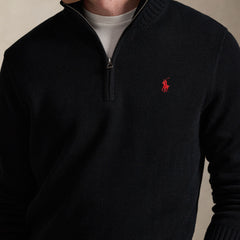 Polo Ralph Lauren Cotton Quarter Zip Mockneck Sweater Polo Black