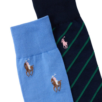 Polo Ralph Lauren Crew Sock 2 Pack Blue / Green - Parasol Store