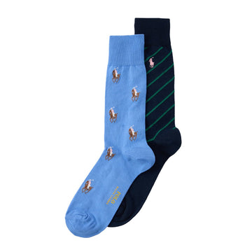 Polo Ralph Lauren Crew Sock 2 Pack Blue / Green - Parasol Store