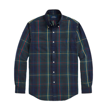 Polo Ralph Lauren Custom Fit Button Down Check Shirt Green / Navy Multi - Parasol Store