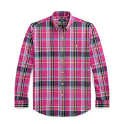 Polo Ralph Lauren Custom Fit Button Down Check Shirt Pink Navy Multi - Parasol Store