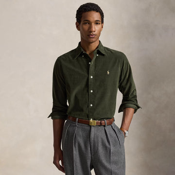 Polo Ralph Lauren Custom Fit Corduroy Shirt Company Olive W/Khaki Pp