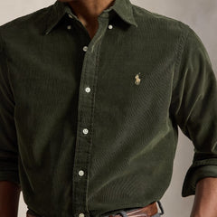 Polo Ralph Lauren Custom Fit Corduroy Shirt Company Olive W/Khaki Pp