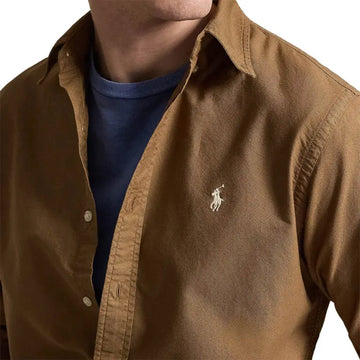 Polo Ralph Lauren Custom Fit Garment-Dyed Oxford Shirt RL Brown - Parasol Store
