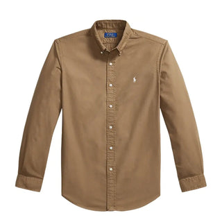 Polo Ralph Lauren Custom Fit Garment-Dyed Oxford Shirt RL Brown - Parasol Store