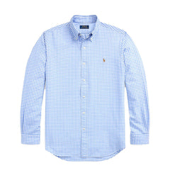 Polo Ralph Lauren Custom Fit Gingham Oxford Shirt Light Blue/White