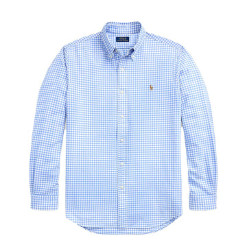 Polo Ralph Lauren Custom Fit Gingham Oxford Shirt Light Blue/White