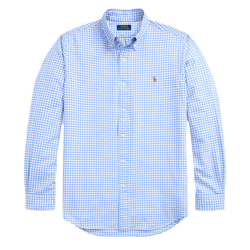 Polo Ralph Lauren Custom Fit Gingham Oxford Shirt Light Blue/White - Parasol Store
