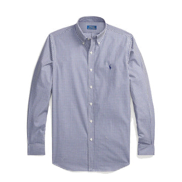 Polo Ralph Lauren Custom Fit Gingham Stretch Poplin Shirt Navy / White - Parasol Store