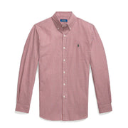 Polo Ralph Lauren Custom Fit Gingham Stretch Poplin Shirt Wine / White - Parasol Store