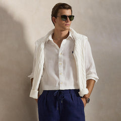 Polo Ralph Lauren Custom Fit Linen Shirt White