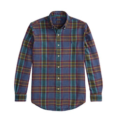 Polo Ralph Lauren Custom Fit Plaid Flannel Shirt Blue Purple Heather Multi