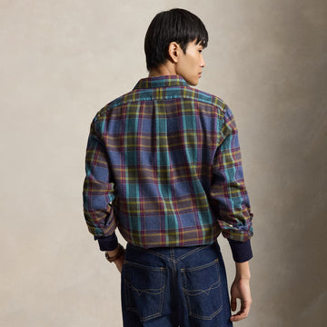 Polo Ralph Lauren Custom Fit Plaid Flannel Shirt Blue Purple Heather Multi