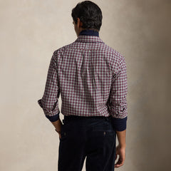Polo Ralph Lauren Custom Fit Plaid Poplin Shirt Red Cream Multi