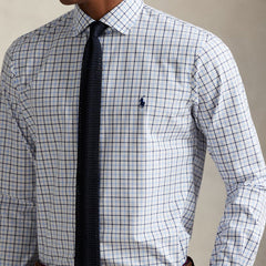 Polo Ralph Lauren Custom Fit Plaid Stretch Poplin Shirt White / Blue / Multi - Parasol Store