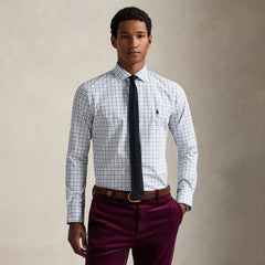 Polo Ralph Lauren Custom Fit Plaid Stretch Poplin Shirt White / Blue / Multi - Parasol Store