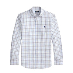 Polo Ralph Lauren Custom Fit Plaid Stretch Poplin Shirt White / Blue / Multi - Parasol Store